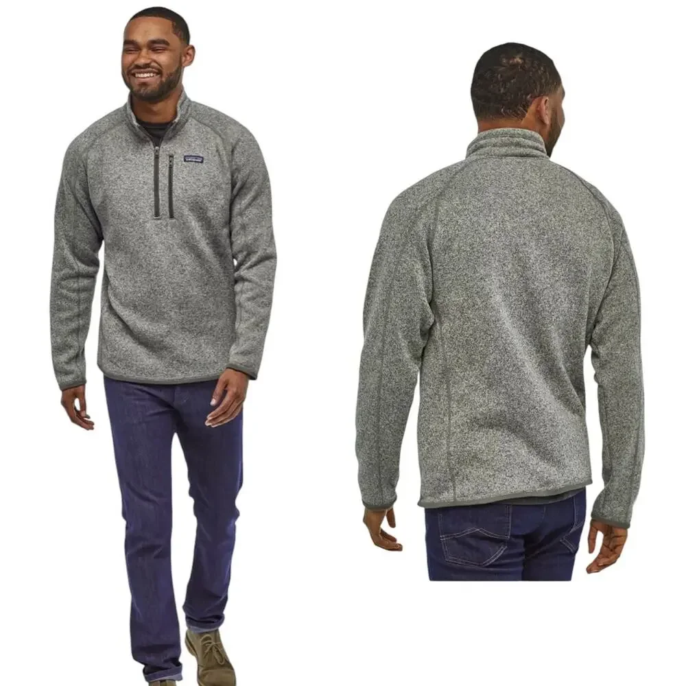 NWT Patagonia Men's Better Sweater Grey One Quarter Zip Size Medium Pullover